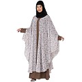 Printed Shrug with inner abaya combo -Beige